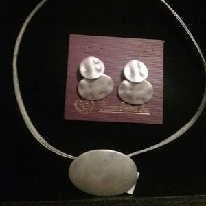 Silver necklace choice of different earrings